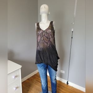 Bolongaro Trevor Draped Snake Sleeveless Top, BNWT, size M